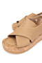 Women's Genuine Leather Taupe color Flat Sandals - 3