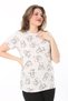 Women's Plus Size Colorful Cotton Fabric Short Sleeve Printed Blouse 65N38035 - 3