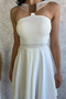 Flared Cut Cream Metal Buckle Evening Dress - 3