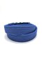 Blue (Sax) Elastic Knitted Flexible Unisex Genuine Leather Detailed Belt - 3