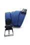 Blue (Sax) Elastic Knitted Flexible Unisex Genuine Leather Detailed Belt - 4