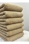100% Cotton Extra Soft Beige 6 Pieces Sports & Hairdresser 50x90 Hand and Face Towel Set - 2