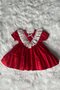 Lace Cotton Satin Red Girl's Baby Evening Dress - 3
