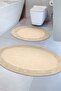 Tiffany Oval 2 Piece Cotton Toilet Set Capuccino Bath Mat Set