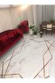 White Gold Stripe Pattern Silk Velvet Elastic Carpet Cover - 6