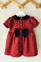 Bow Detailed Cinnamon Color Baby Girl Design Dress - 2