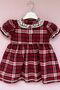 Baby Collar Water Stone Detailed Plaid Design Girl's Baby Dress