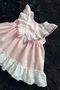 Poplin Girl's Baby Pink Dress with Scallop Ruffles and Ribbon Detail - 2