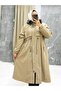 Beige Fur Lined and Waterproof Large Size Oversize Women's Winter Coat & Coat - 6