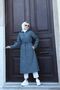 Gray Striped Inside and Self Lined Waterproof Women's Trench Coat