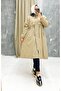 Beige Fur Lined and Waterproof Large Size Oversize Women's Winter Coat & Coat - 7
