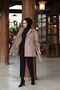 Beige Double Breasted Collar Waterproof Women's Trench Coat with Button Detail on the Front - 7