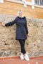 Navy Blue Fur Lined and Waterproof Women's Winter Coat & Coat - 8