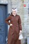 Brown Striped Women's Long Trench Coat with Front Pocket and Self-Lining Waterproof - 6