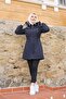 Navy Blue Fur Lined and Waterproof Women's Winter Coat & Coat - 6