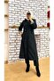Striped Inside and Self Lined Waterproof Women's Trench Coat