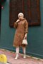 Tan Striped and Hooded Waterproof Women's Trench Coat - 5