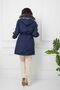 Navy Blue Fur Lined and Waterproof Women's Winter Coat - 3