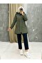Khaki Fur Lined and Waterproof Women's Winter Coat & Coat - 7