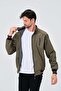Khaki Shirt Lined Water and Windproof Seasonal Ribbed Men's Coat - 7