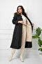 Black Fur Lined and Waterproof Large Size Oversize Women's Winter Coat & Coat - 8