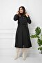 Black Fur Lined and Waterproof Large Size Oversize Women's Winter Coat & Coat - 7