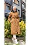 Tan Fur Lined and Waterproof Large Size Oversize Women's Winter Coat & Coat