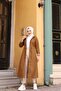 Tan Lined and Hooded Waterproof Large Size Women's Trench Coat - 6
