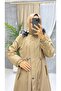 Beige Fur Lined and Waterproof Full Length Women's Winter Coat & Coat - 5