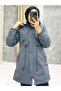Gray Fur Lined and Waterproof Women's Winter Coat & Coat - 3