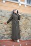 Khaki Fur Lined and Waterproof Full Length Women's Winter Coat & Coat - 6