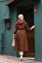 Brown Striped Inside and Self Lined Waterproof Women's Trench Coat - 7