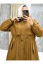 Tan Fur Lined and Waterproof Large Size Oversize Women's Winter Coat & Coat - 5