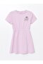 Crew Neck Printed Short Sleeve Girls' Dress
