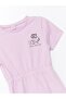Crew Neck Printed Short Sleeve Girls' Dress - 3