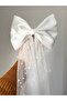 Satin Bowknot Veil with Pearls - for Bride, Wedding Dress, Wedding Veil, Bride, Bride to Be