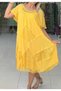 Authentic Voile Cotton Lace Detailed Bohemian Mustard Yellow Dress - 7