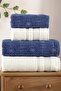 Set of 4 Bath Towel Set Hammam Set 100% Cotton - 2
