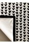 Black Heart Patterned Tablecloth White - 2