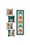 New Year's Themed 4-Piece Throw Pillow and Runner Set - Set of 5
