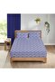Geometric Pattern Printed Double Sheet Set 160x200 Cm - Blue