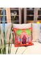 Horse Patterned Orange Velvet Cushion Cover (50 X 50) - 2