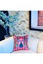 Zebra Patterned Salmon Velvet Cushion Cover (50 X 50) - 5