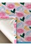 Orange Patterned Tablecloth White - 2
