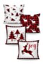 Evmila Christmas Patterned 4-Piece Throw Pillow Cover Set
