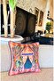 Zebra Patterned Salmon Velvet Cushion Cover (50 X 50) - 2