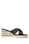 Women's Genuine Leather Black Leather Heeled Slippers