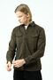 Men's Khaki Color Double Pocket Flap Lycra Slim Fit Denim Shirt - 6