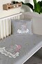 Velvet Decorative Baby Crib Cover with Elephant Pattern Standing in the Cloud - 2