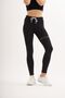 White Line Detailed Flexible and Recovery-Friendly Sweatpants Sports Leggings Black